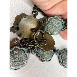 Southwest Belt Medallion Heavy Painted Desert Chic 36 Inches Womens Blue